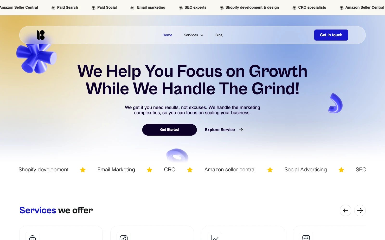 The Breakthirty homepage: We Help You Focus on Growth While We Handle The Grind!