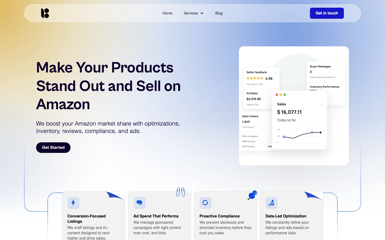 The Breakthirty Amazon Seller Central page.