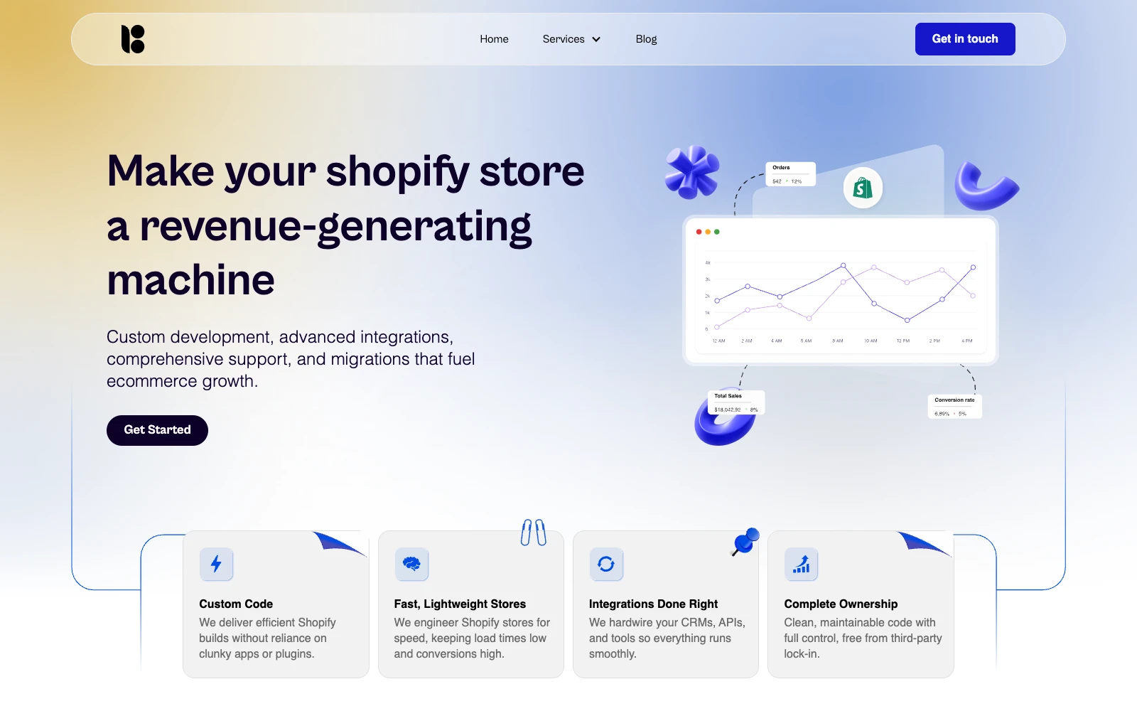 The Breakthirty Shopify development page.