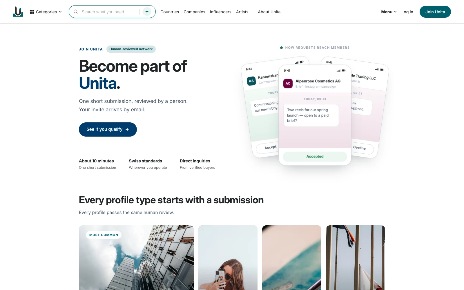 The Unita Join page: Become part of Unita.